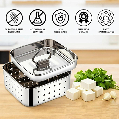 Granny kitchen Bluefly Stainless Steel Square Paneer Maker Box