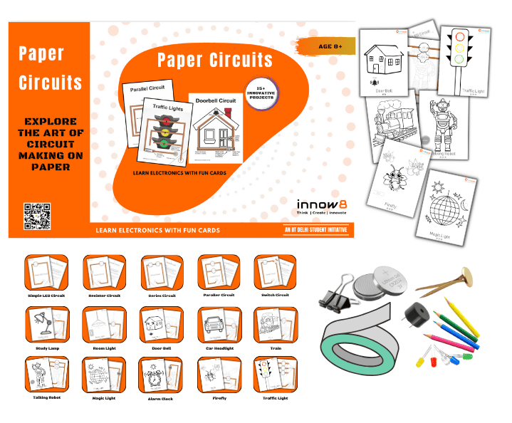 Paper Circuit Kit | Light Up Your Imagination with 15 Interactive Stencils | SDG Goal: Quality Education