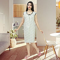 D-25 Cotton Sleeveless Short Nighty Free Size