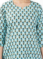 Parijaths Cotton Booti Print Top Pyjama Set Aqua Blue Parijaths Cotton Booti Print Top Pyjama Set Aqua Blue