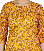 Parijaths Cotton Booti Print Top Pyjama Set Floral Mustard Parijaths Cotton Booti Print Top Pyjama Set Floral Mustard
