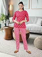Parijaths Cotton Night Suit Floral Pyjama Set Floral Red Parijaths Cotton Night Suit Floral Pyjama Set Floral Red