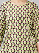 Parijaths Cotton Booti Print Top Pyjama Set Mehendi Parijaths Cotton Booti Print Top Pyjama Set Mehendi