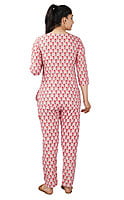 Parijath's Cotton Night Suit Floral Pyjama Set Pink Parijath's Cotton Night Suit Floral Pyjama Set Pink
