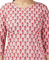 Parijaths Cotton Booti Print Top Pyjama Set Pink Parijaths Cotton Booti Print Top Pyjama Set Pink