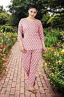 Parijaths Cotton Night Suit Floral Pyjama Set Pink Parijaths Cotton Night Suit Floral Pyjama Set Pink