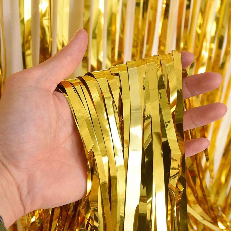 Party Foil Curtain Gold | (3x6 Feet)