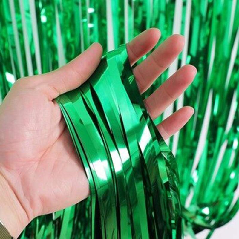 Party Foil Curtain Green | (3x6 Feet)