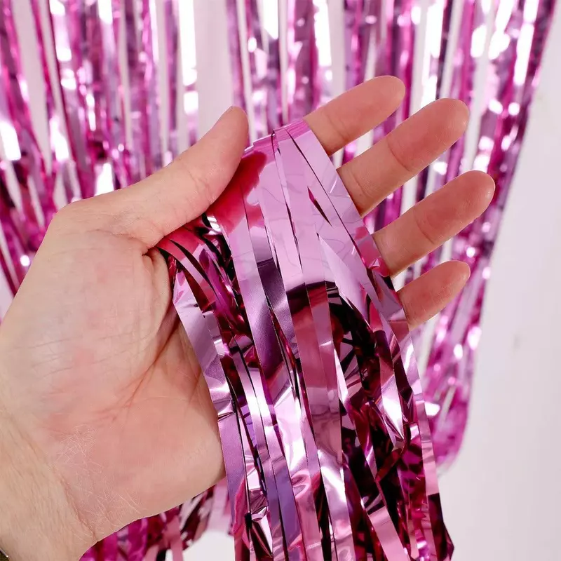 Party Foil Curtain Pink | (3x6 Feet)