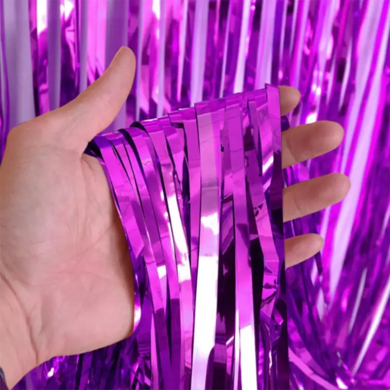 Party Foil Curtain Purple | (3x6 Feet)