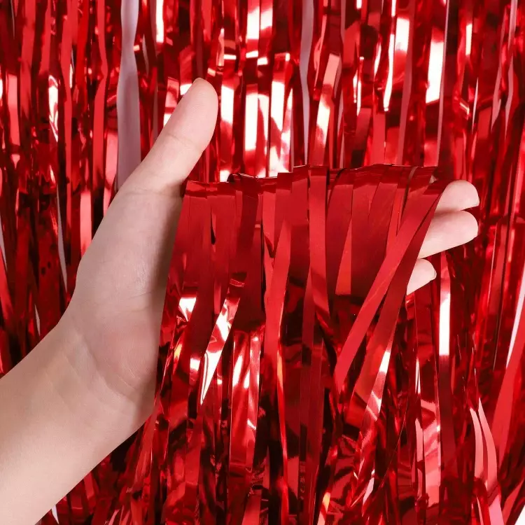 Party Foil Curtain Red | (3x6 Feet)