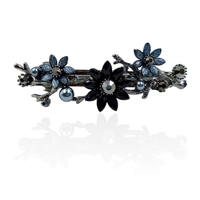 Black Crystal French Barrette