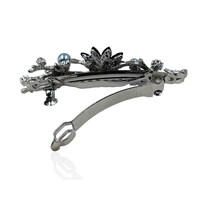 Black Crystal French Barrette
