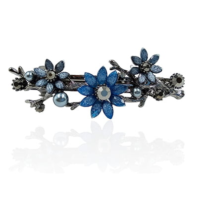 Blue Crystal French Barrette