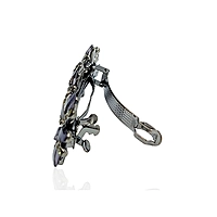 Dark Blue Line Crystal French Barrette