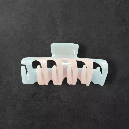Pastel Blue & Pink Swirl Claw Clip | Large Glitter Hair Clip for Thick Hair