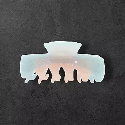 Pastel Blue & Pink Swirl Claw Clip | Large Glitter Hair Clip for Thick Hair