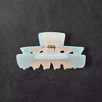 Pastel Blue & Pink Swirl Claw Clip | Large Glitter Hair Clip for Thick Hair