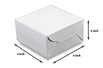 Qson Cake Box 4x4x2 White Plain Qson Cake Box 4x4x2 White Plain
