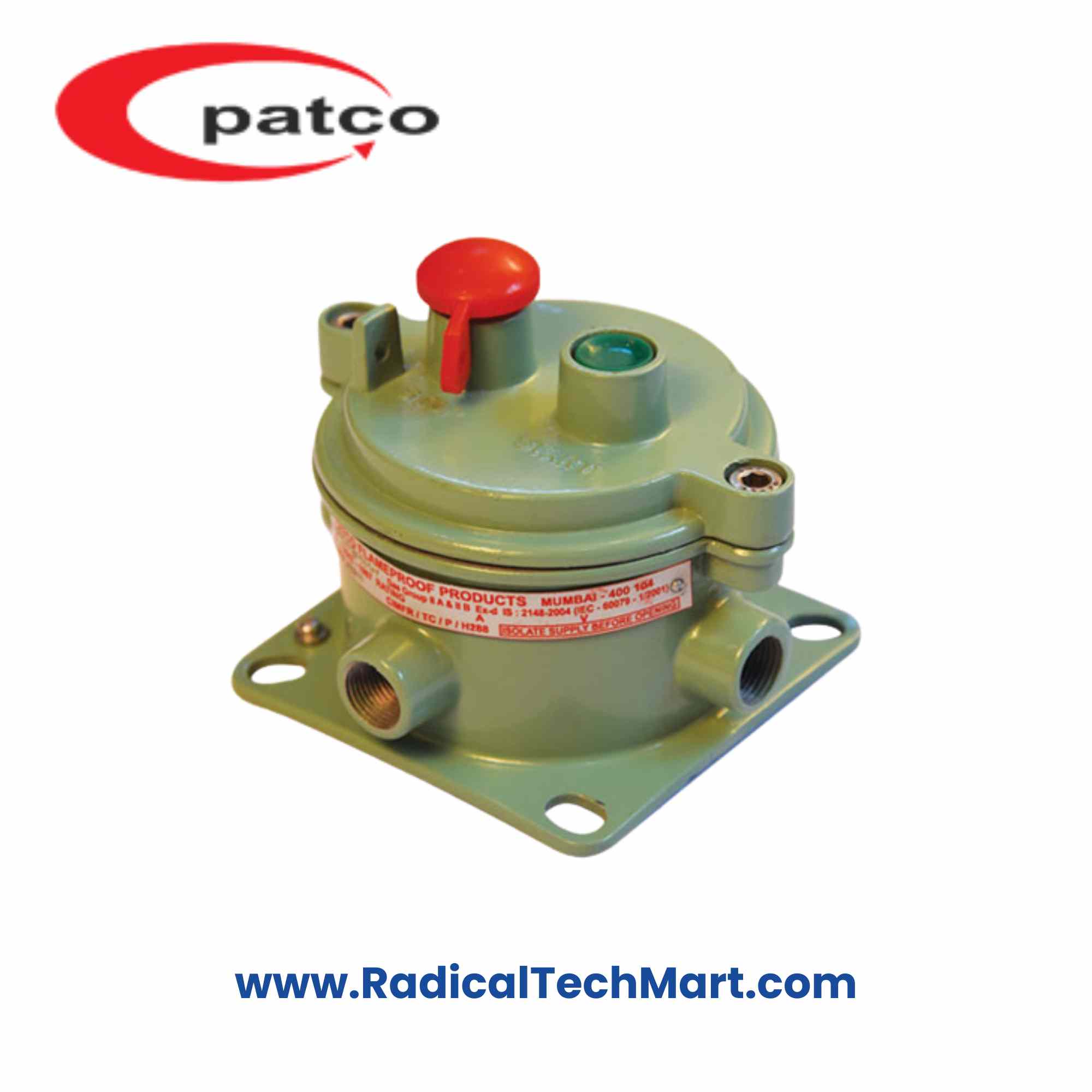 Patco FLP/WP Direct Entry Push Button Station – Start/Stop Control for Hazardous Areas