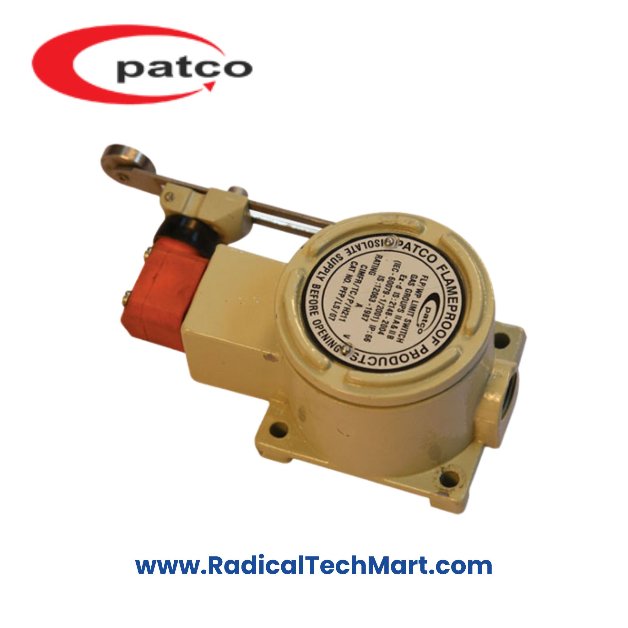 Patco FLP/WP Limit Switch with Adjustable Long Lever for Hazardous Areas – Zone 1 & 2 Use