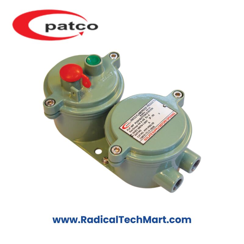 Patco FLP/WP Push Button Station with Start and Pad-Lockable Stop for Hazardous Area Control