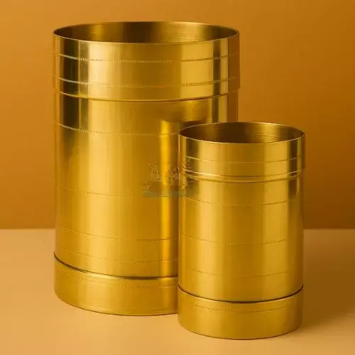 Pavu and Seru | Brass Rice Measuring Pot Padi Uzhakku | Changazhi Traditional Measuring Vessel
