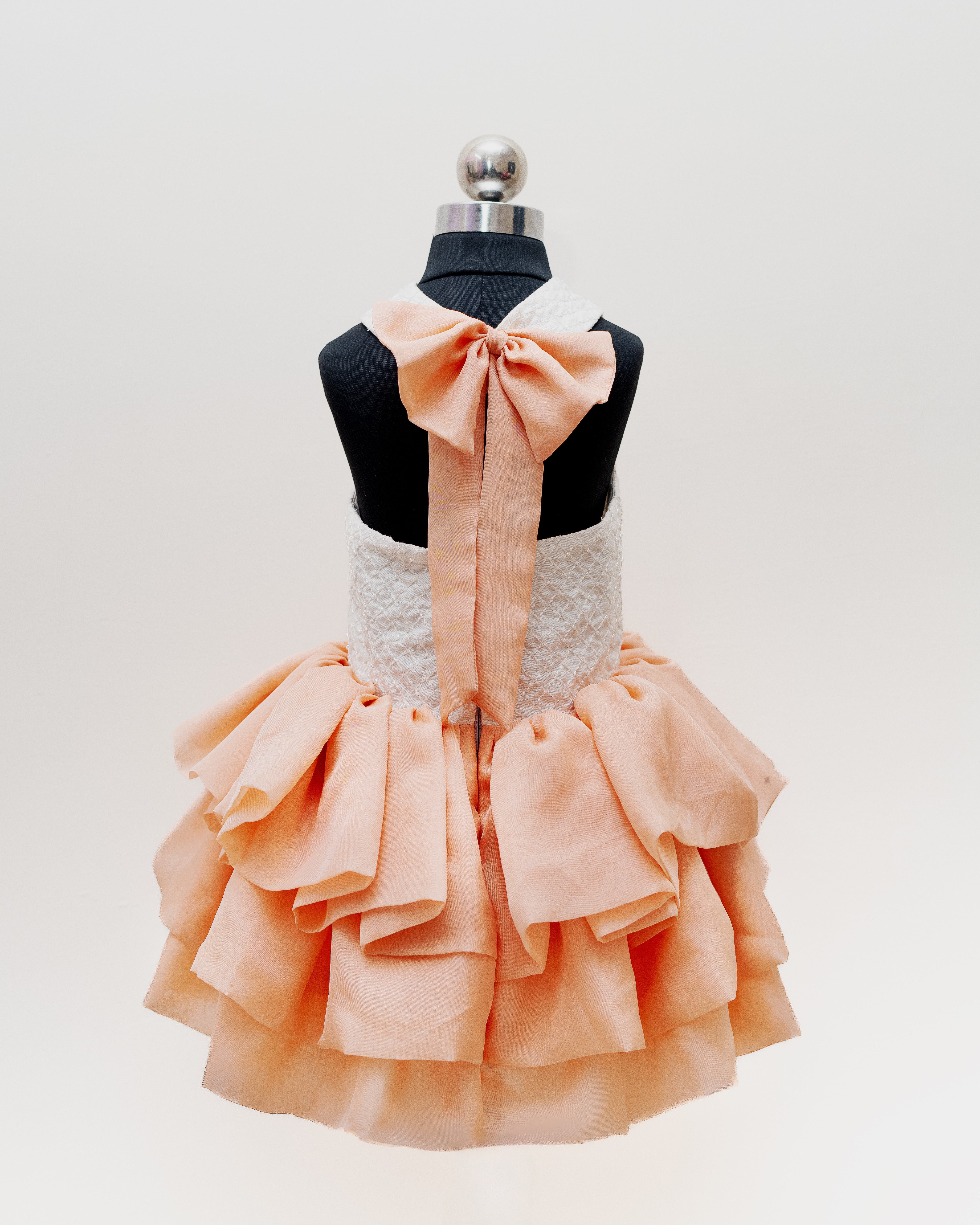 Peach Luxe Layered Tulle Dress