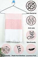 Bamboo Ultra Soft & Thin Turkish Towel- Quick Dry, Super Absorbent, Anti Bacterial, Ideal for Bath,Travel,Gym,Beach,Pool & Yoga (peach melba)