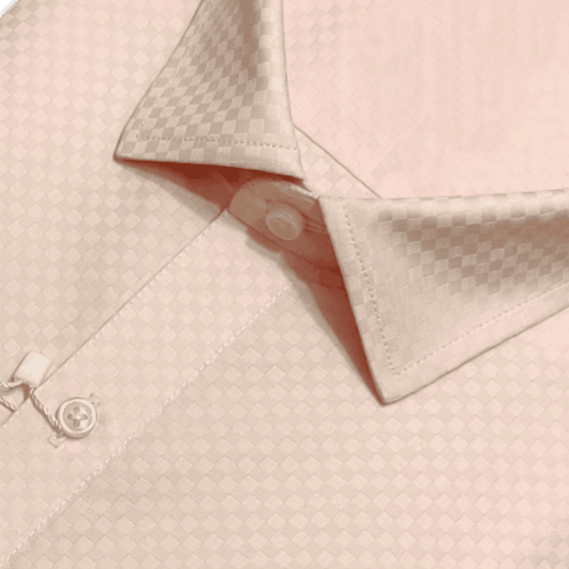 Peach Orange Self Design Shirt