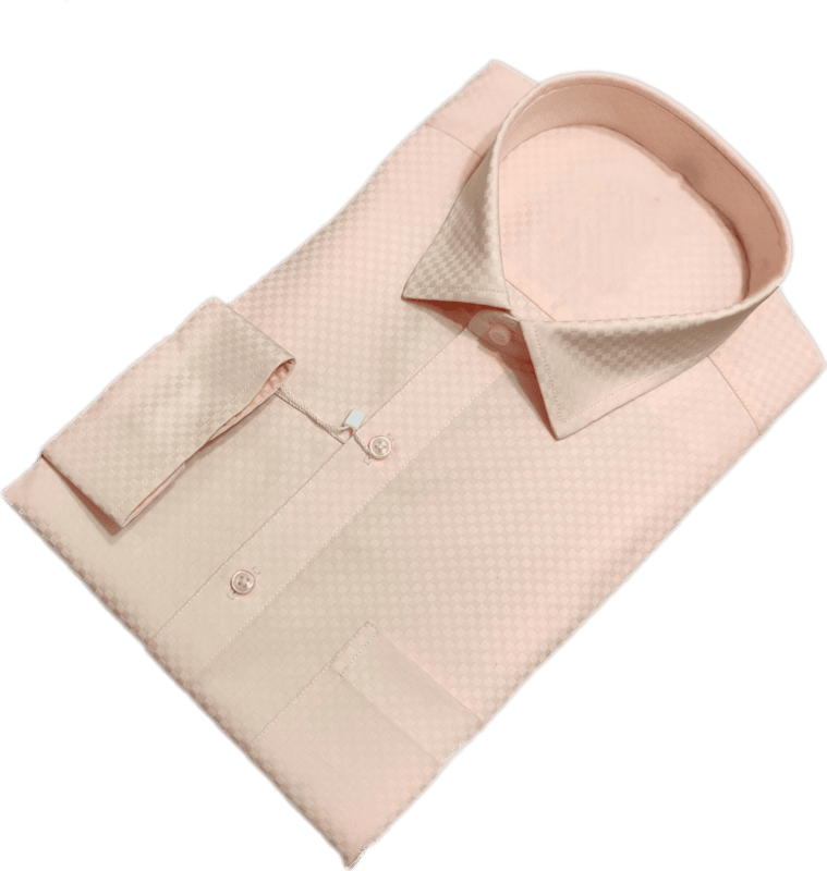 Peach Orange Self Design Shirt