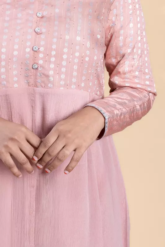 Women's Anarkali Ethnic Dress - Peach