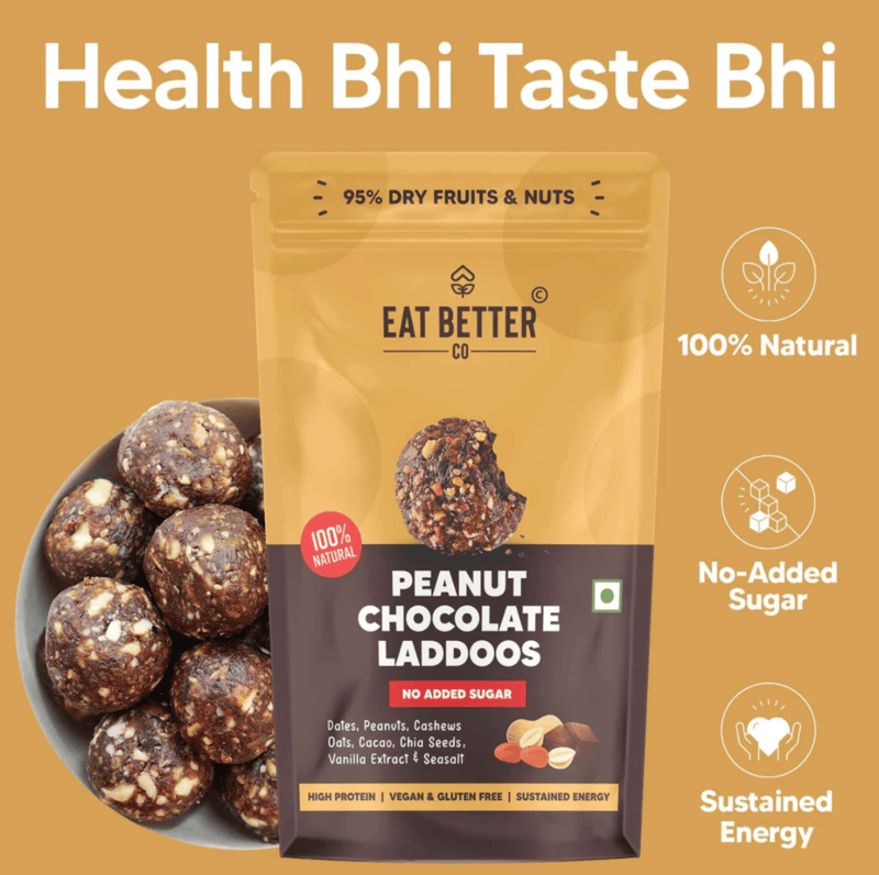 Better Laddoos-Peanut & Chocolate 70 Gms - Eat Better