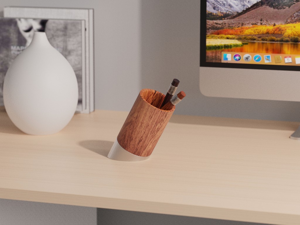 Pen Steel Wood Inclined Pen Holder Walnut Wood