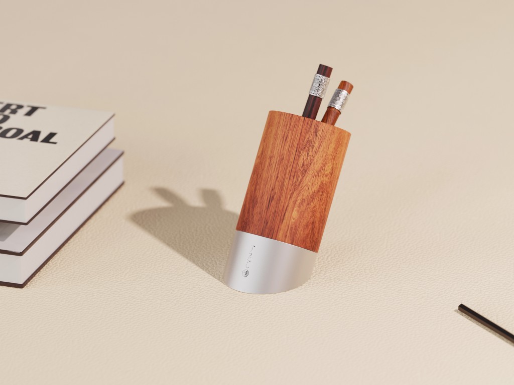 Pen Steel Wood Inclined Pen Holder Walnut Wood