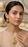 18 kt Gold Helianthus Gold Filigree Pendant Set