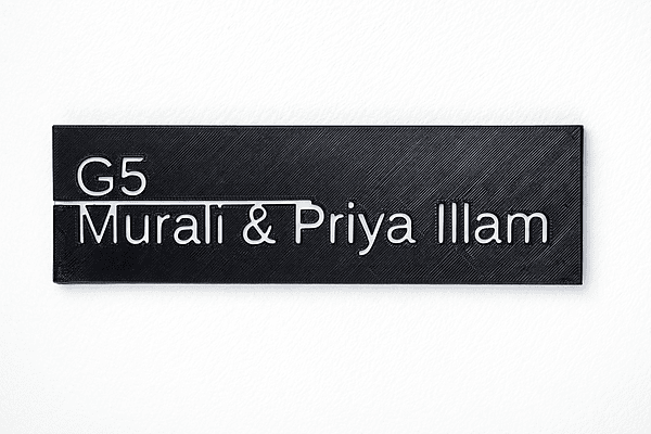 Personalised Black Name Plate