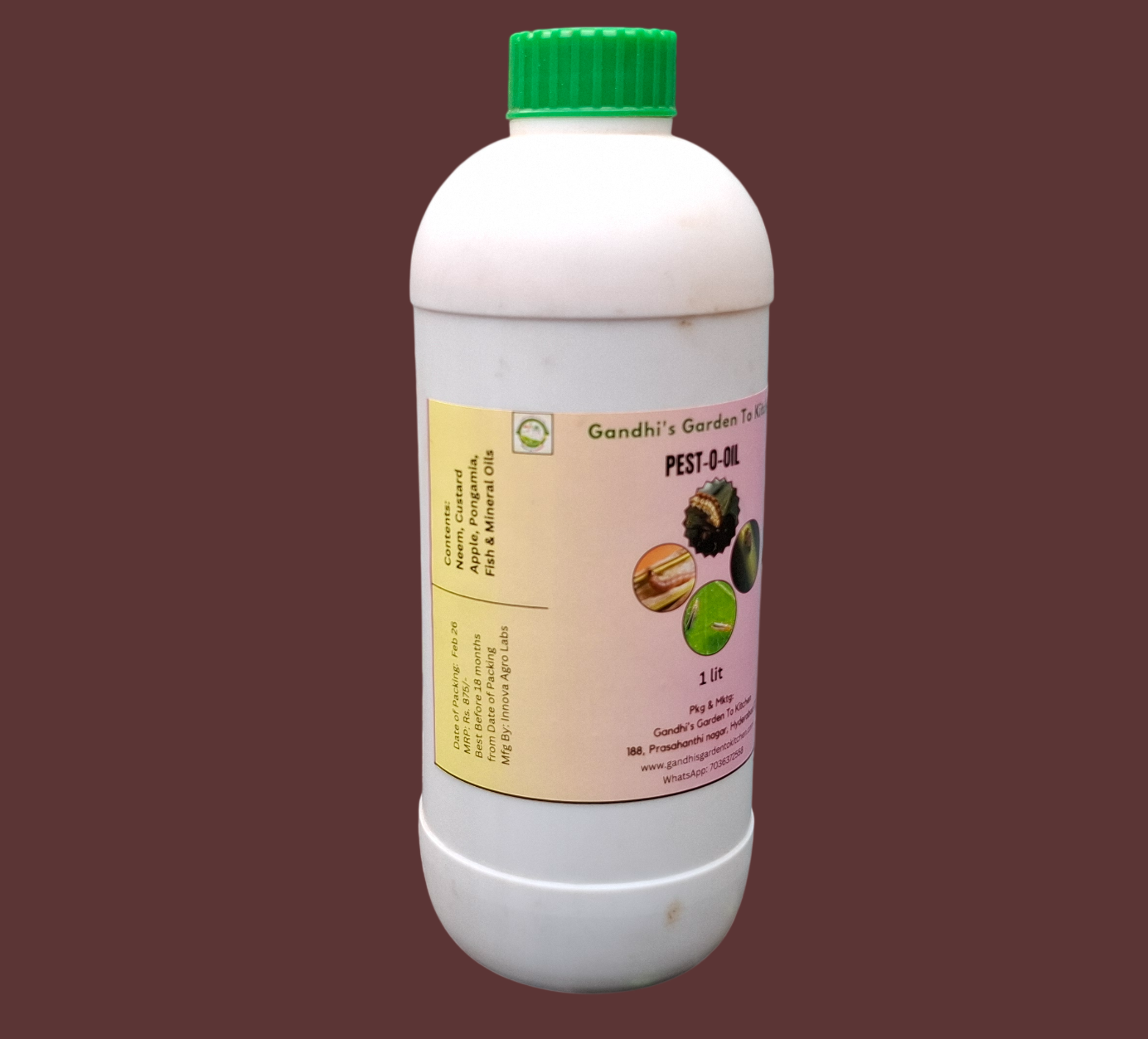 Pest-O-Oil Powerful Organic pesticide & Fungicide enriched with clove,garlic,oregano,custurd apple oils