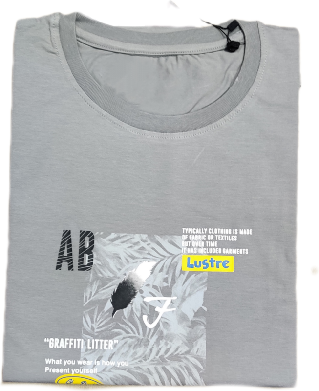 Pewter Gray Printed Round Neck Tshirt