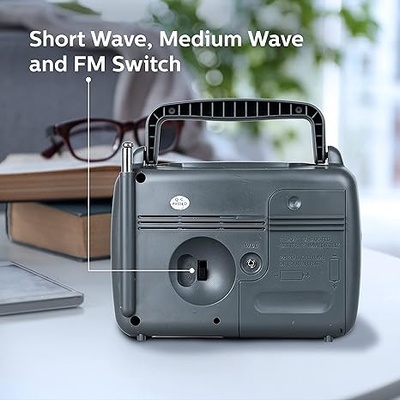 Philips Radio DL167/94 – MW/SW/FM Bands, Operates on 2xR20 (UM1) Batteries or Optional External 3V DC Power Philips Radio DL167/94 – MW/SW/FM Bands, Operates on 2xR20 (UM1) Batteries or Optional External 3V DC Power