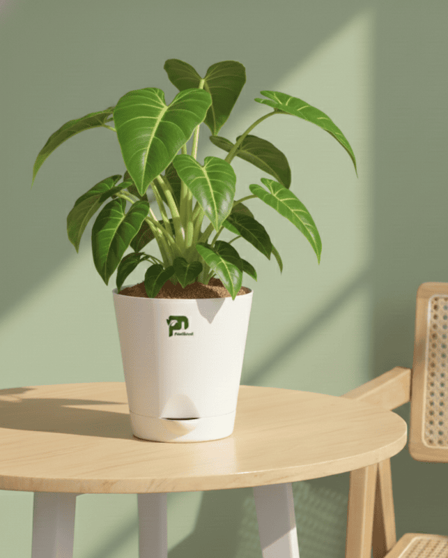 Philodendron (Melinonii Green) in 4 inch sef watering pot