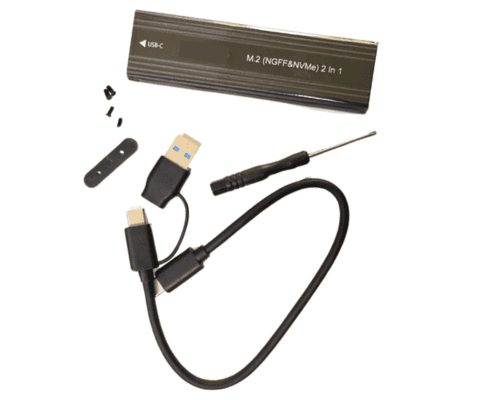 M.2 NVMe & M.2 SSD 2 in 1 Portable Enclosure with USB 3.1 Output Data Transfer rate upto 10 Gbps M.2 NVMe & M.2 SSD 2 in 1 Portable Enclosure with USB 3.1 Output Data Transfer rate upto 10 Gbps