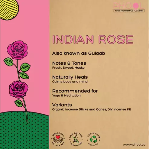 Phool INDIAN ROSE Incense Cones