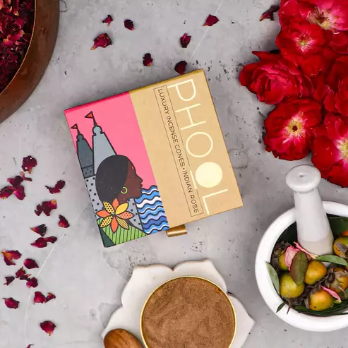 Phool INDIAN ROSE Incense Cones