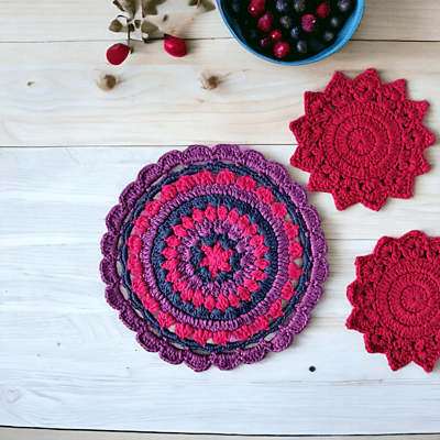 Crochet Multicolour Trivet