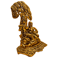 Radha Krishna Sitting Back Tree Gold Colour Radha Krishna Sitting Back Tree Gold Colour