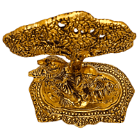 Radha Krishna Sitting Back Tree Gold Colour Radha Krishna Sitting Back Tree Gold Colour