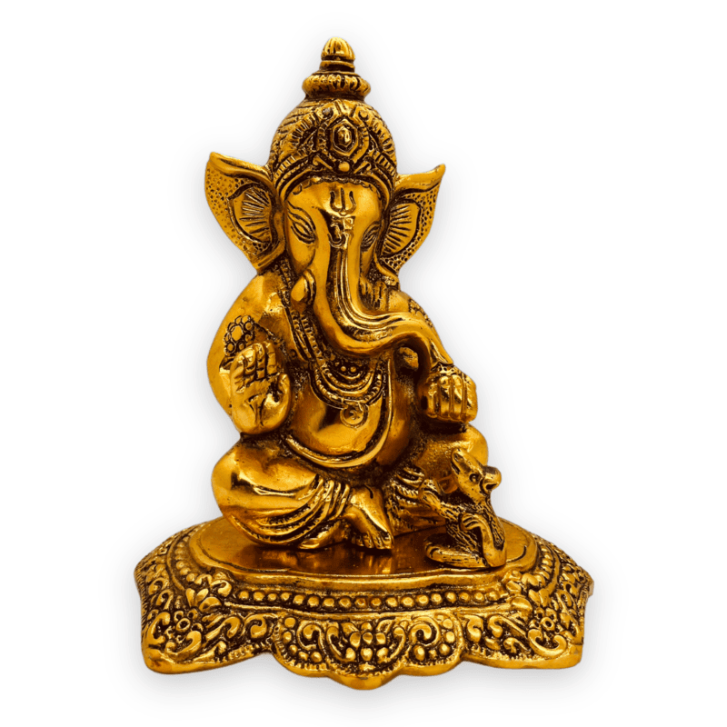 Rat Ganesha Plate Gold Rat Ganesha Plate Gold