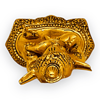 Rat Ganesha Plate Gold Rat Ganesha Plate Gold