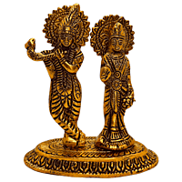 Radha Krishna With Flute Gold Colour 10 x 11 5 x 6 cm Radha Krishna With Flute Gold Colour 10 x 11 5 x 6 cm